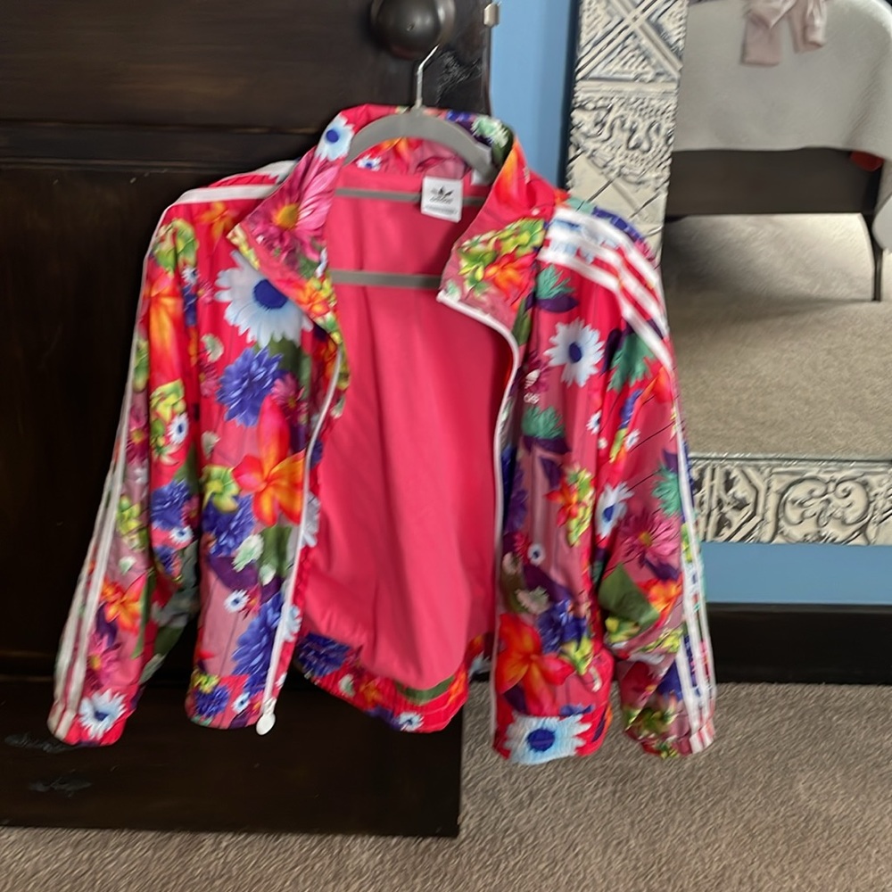 Adidas bomber jacket- flowered